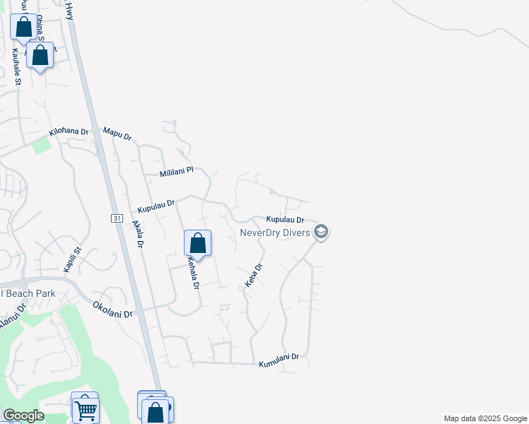 map of restaurants, bars, coffee shops, grocery stores, and more near 733 Kupulau Drive in Kihei