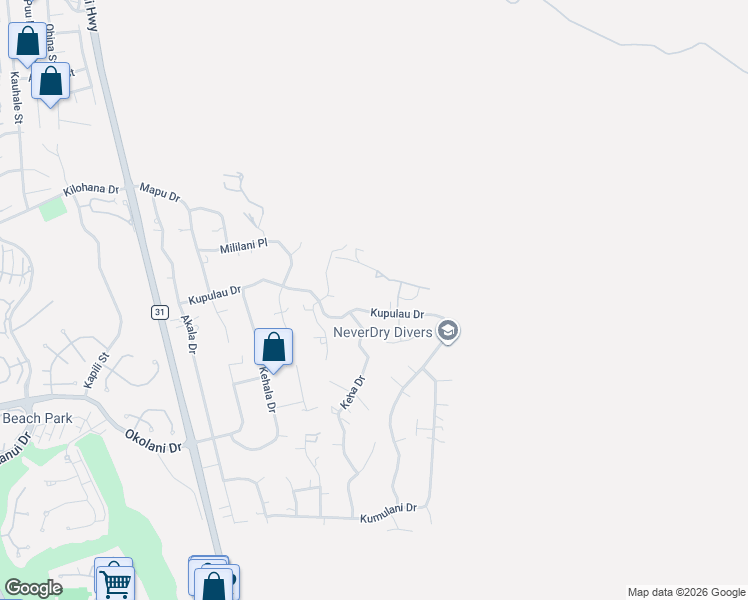 map of restaurants, bars, coffee shops, grocery stores, and more near 745 Kupulau Drive in Kihei