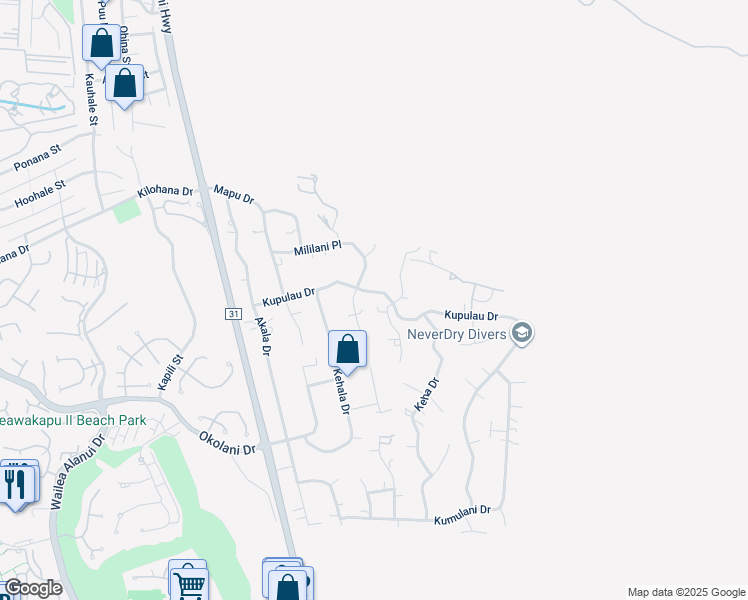 map of restaurants, bars, coffee shops, grocery stores, and more near 614 Kupulau Drive in Kihei