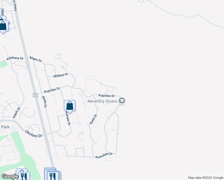 map of restaurants, bars, coffee shops, grocery stores, and more near 100 Kaimanu Place in Kihei