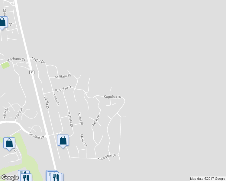 map of restaurants, bars, coffee shops, grocery stores, and more near 100 Kaimanu Place in Kihei