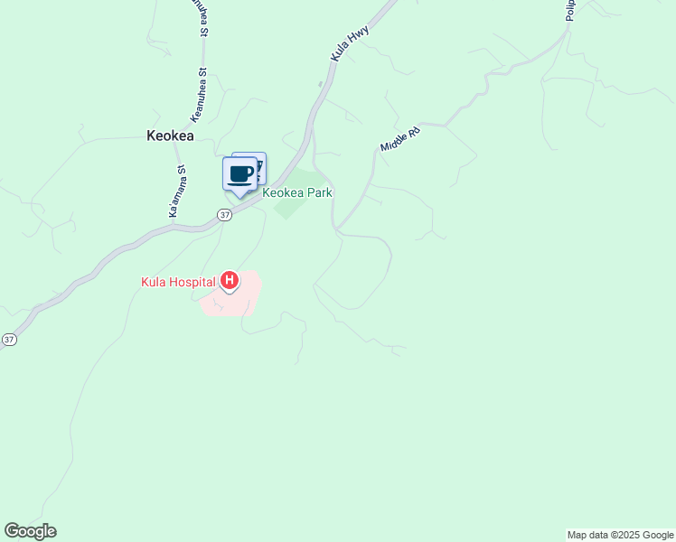 map of restaurants, bars, coffee shops, grocery stores, and more near 487 Cross Road in Kula