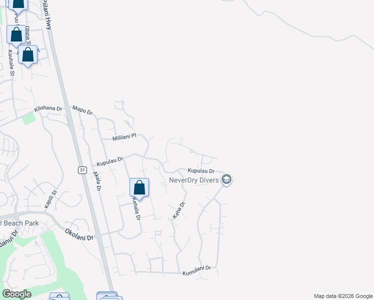 map of restaurants, bars, coffee shops, grocery stores, and more near 135 Kaimanu Place in Kihei
