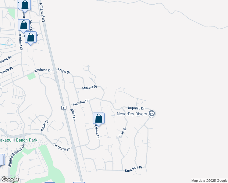 map of restaurants, bars, coffee shops, grocery stores, and more near 3134 Nahenahe Place in Kihei