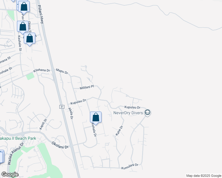 map of restaurants, bars, coffee shops, grocery stores, and more near 3124 Nahenahe Place in Kihei
