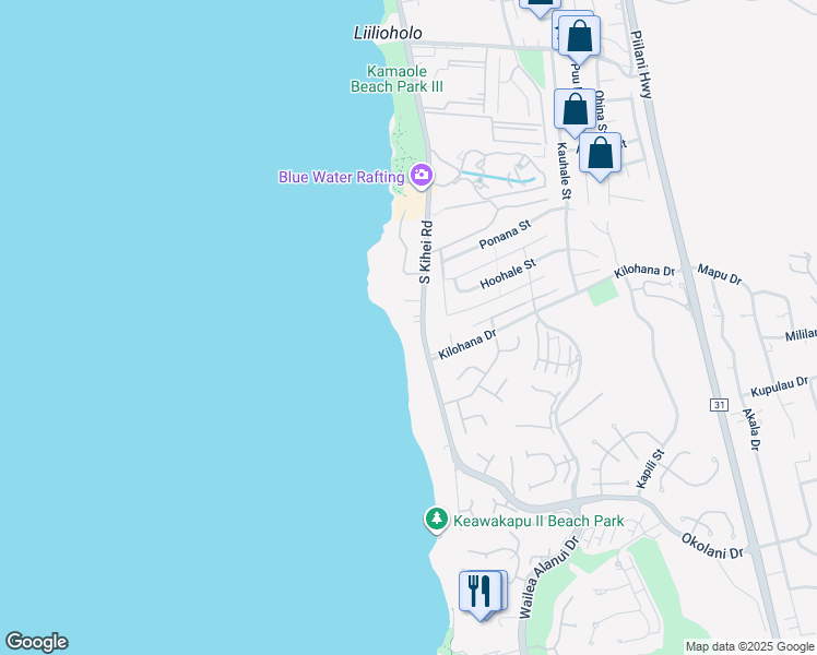 map of restaurants, bars, coffee shops, grocery stores, and more near 3002 South Kihei Road in Kihei