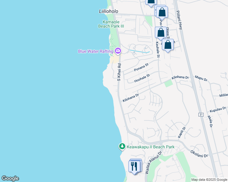 map of restaurants, bars, coffee shops, grocery stores, and more near 2994 South Kihei Road in Kihei