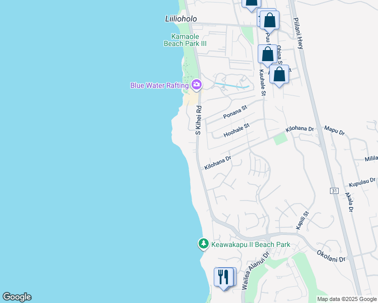 map of restaurants, bars, coffee shops, grocery stores, and more near 2994 South Kihei Road in Kihei