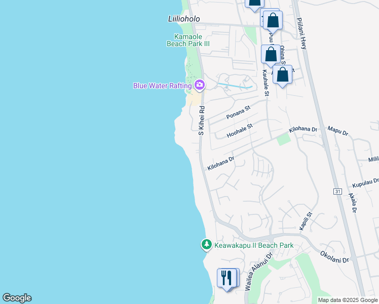 map of restaurants, bars, coffee shops, grocery stores, and more near 2994 South Kihei Road in Kihei