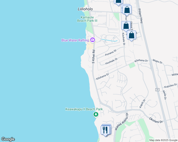 map of restaurants, bars, coffee shops, grocery stores, and more near 2994 South Kihei Road in Kihei