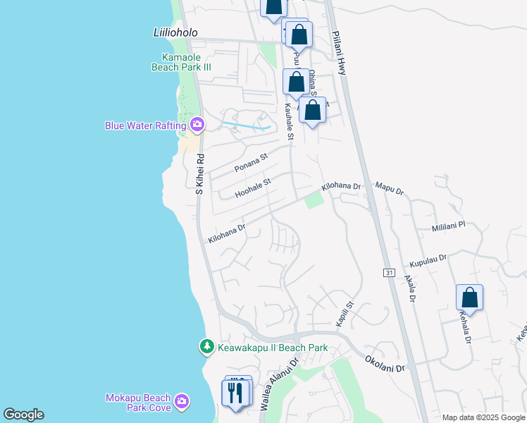 map of restaurants, bars, coffee shops, grocery stores, and more near 146 Hokai Place in Kihei