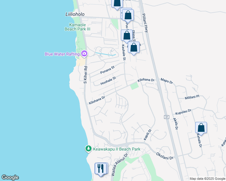 map of restaurants, bars, coffee shops, grocery stores, and more near 146 Hokai Place in Kihei
