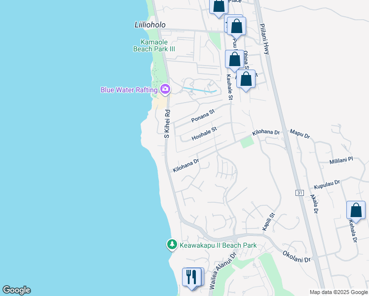map of restaurants, bars, coffee shops, grocery stores, and more near 144 Hoolapa Street in Kihei