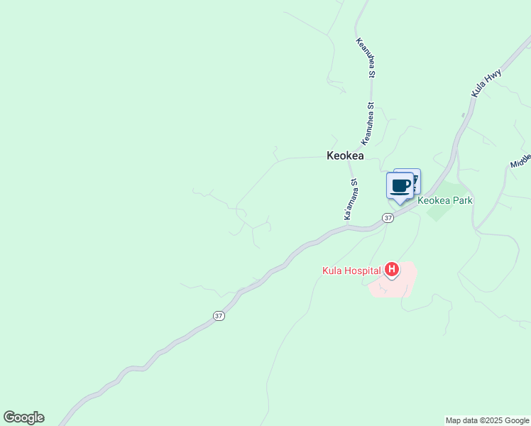 map of restaurants, bars, coffee shops, grocery stores, and more near 130 Ka'amana Street in Kula