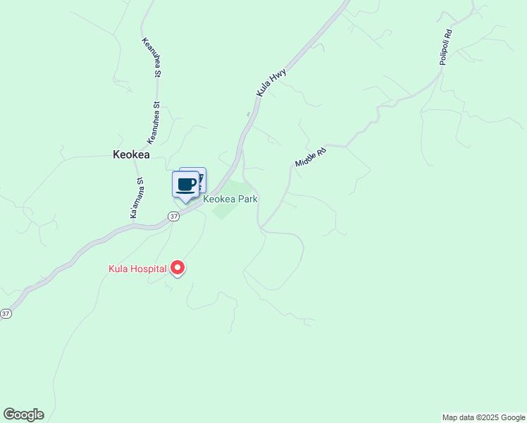 map of restaurants, bars, coffee shops, grocery stores, and more near 123 Cross Road in Kula