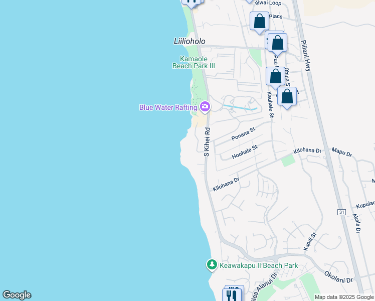 map of restaurants, bars, coffee shops, grocery stores, and more near 2936 South Kihei Road in Kihei