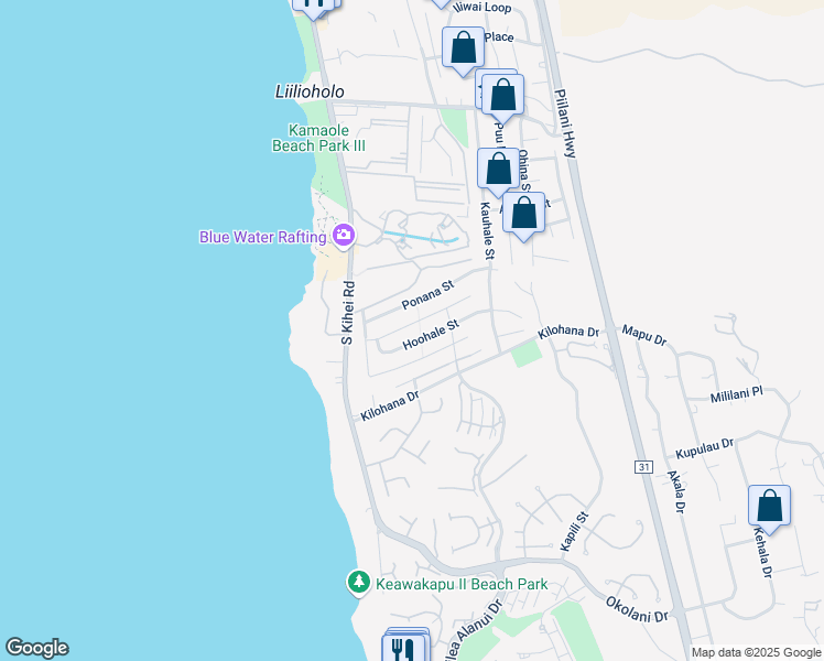 map of restaurants, bars, coffee shops, grocery stores, and more near 80 Ahekolo Street in Kihei