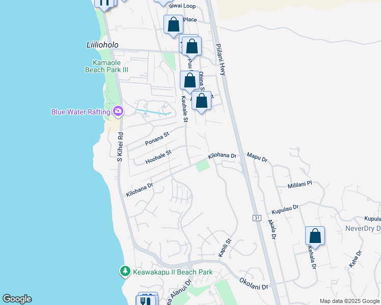 map of restaurants, bars, coffee shops, grocery stores, and more near 2977 Kauhale Street in Kihei