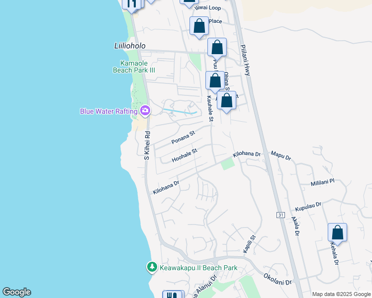 map of restaurants, bars, coffee shops, grocery stores, and more near 114 Ahekolo Street in Kihei