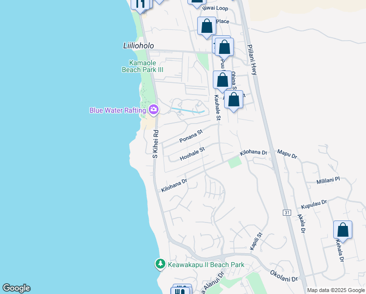 map of restaurants, bars, coffee shops, grocery stores, and more near 85 Ahekolo Street in Kihei