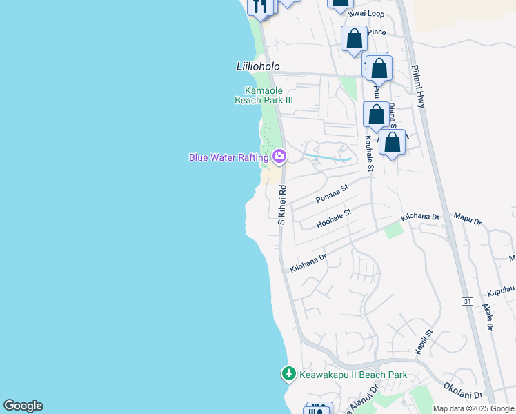 map of restaurants, bars, coffee shops, grocery stores, and more near 2936 South Kihei Road in Kihei