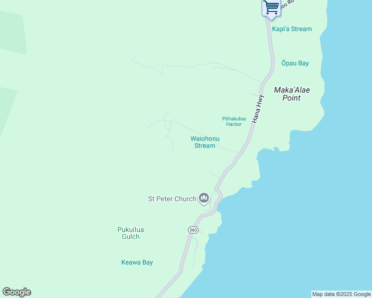 map of restaurants, bars, coffee shops, grocery stores, and more near 159 Waiohonu Road in Hana