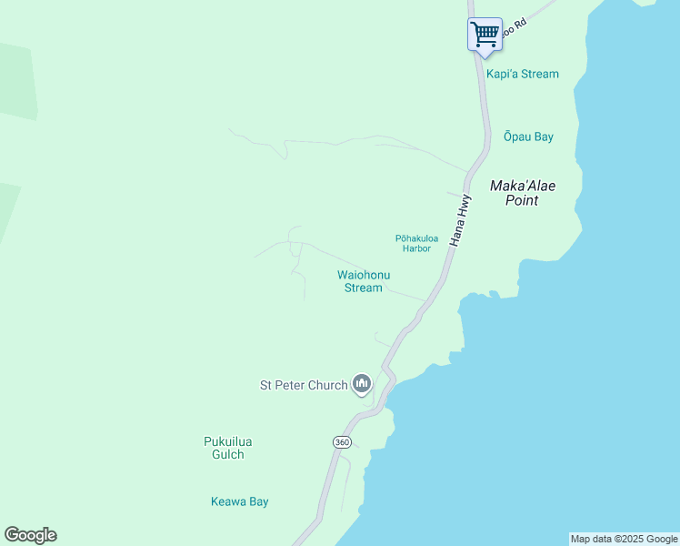 map of restaurants, bars, coffee shops, grocery stores, and more near 159 Waiohonu Road in Hana
