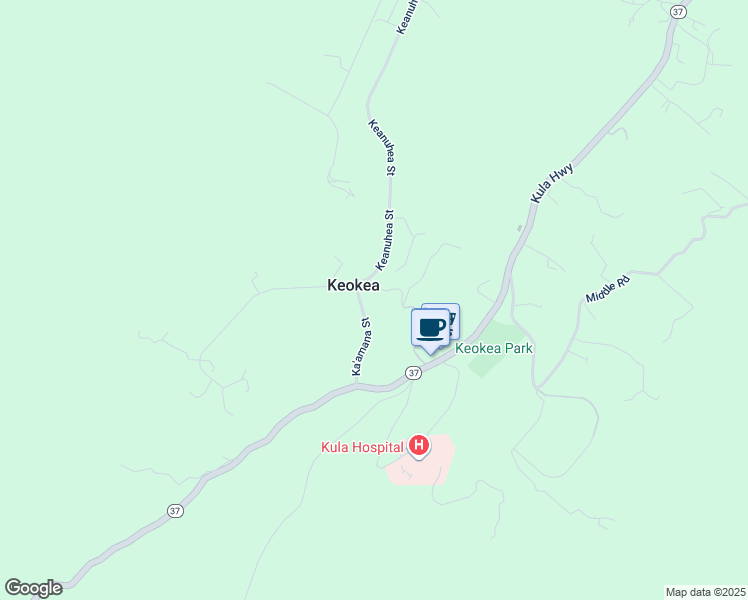 map of restaurants, bars, coffee shops, grocery stores, and more near 130 Ka'amana Street in Kula