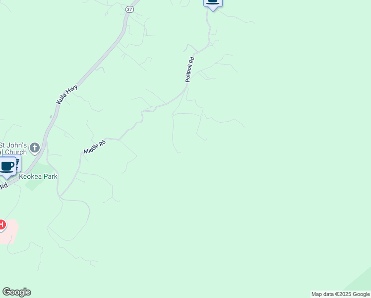 map of restaurants, bars, coffee shops, grocery stores, and more near 1617 Polipoli Road in Kula