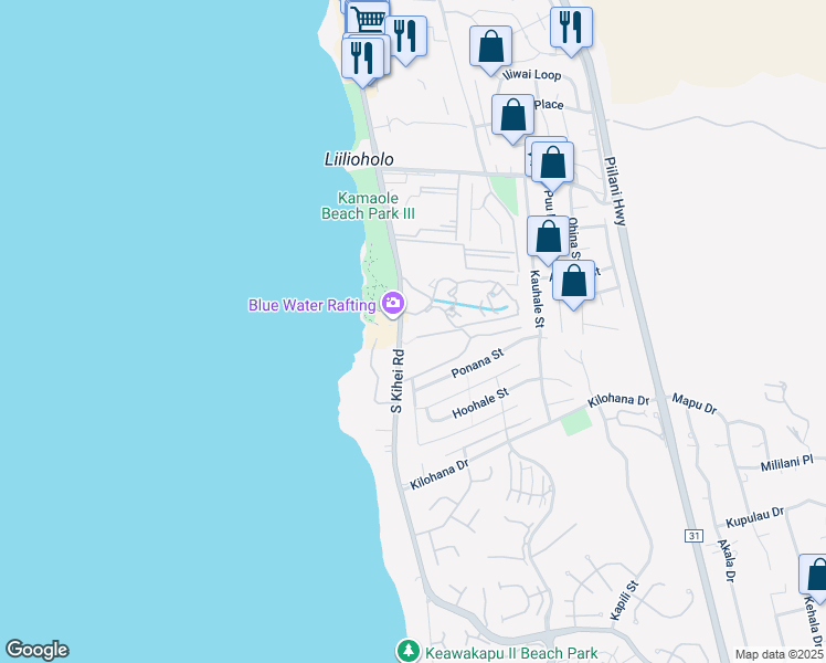 map of restaurants, bars, coffee shops, grocery stores, and more near 2777 South Kihei Road in Kihei