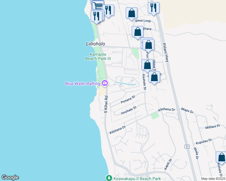 map of restaurants, bars, coffee shops, grocery stores, and more near 2777 South Kihei Road in Kihei