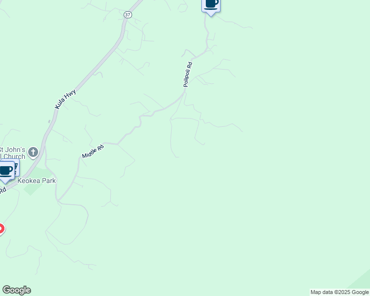 map of restaurants, bars, coffee shops, grocery stores, and more near 1617 Polipoli Road in Kula