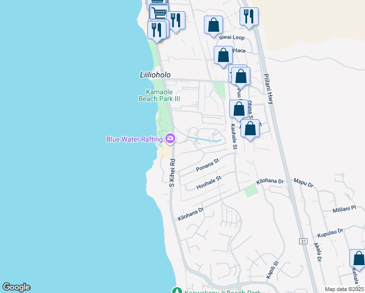 map of restaurants, bars, coffee shops, grocery stores, and more near 2777 South Kihei Road in Kihei
