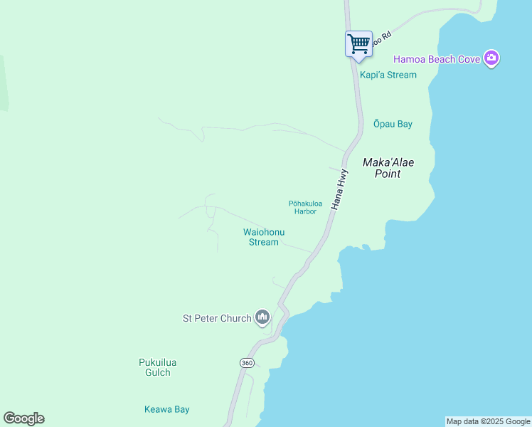 map of restaurants, bars, coffee shops, grocery stores, and more near 6870 Hana Highway in Hana