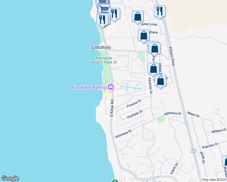 map of restaurants, bars, coffee shops, grocery stores, and more near 2777 South Kihei Road in Kihei