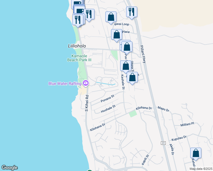map of restaurants, bars, coffee shops, grocery stores, and more near 2777 South Kihei Road in Kihei