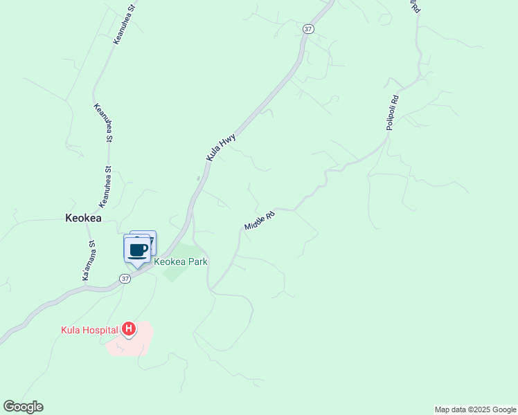 map of restaurants, bars, coffee shops, grocery stores, and more near 395 Middle Road in Kula