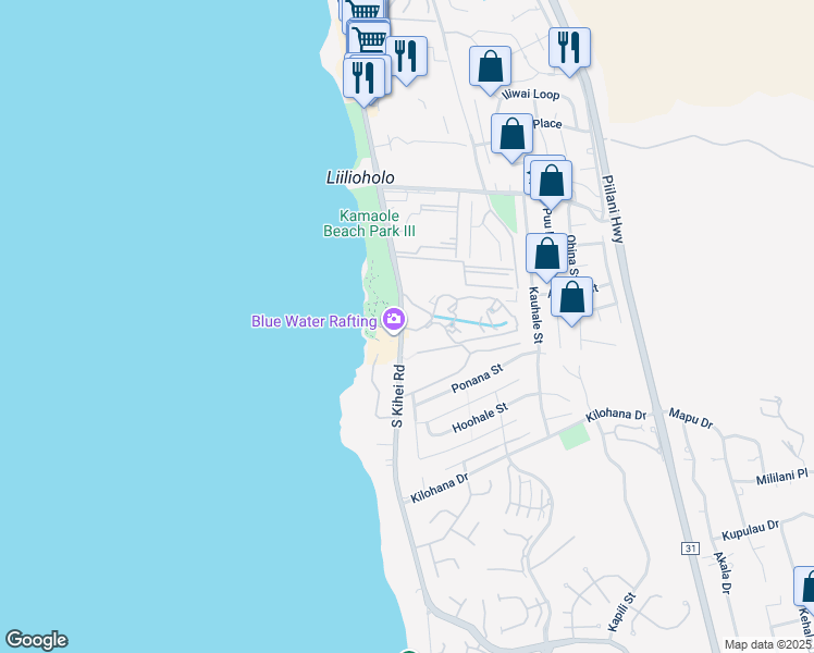 map of restaurants, bars, coffee shops, grocery stores, and more near 2777 South Kihei Road in Kihei
