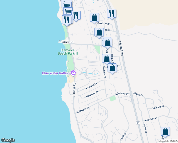 map of restaurants, bars, coffee shops, grocery stores, and more near 2777 South Kihei Road in Kihei