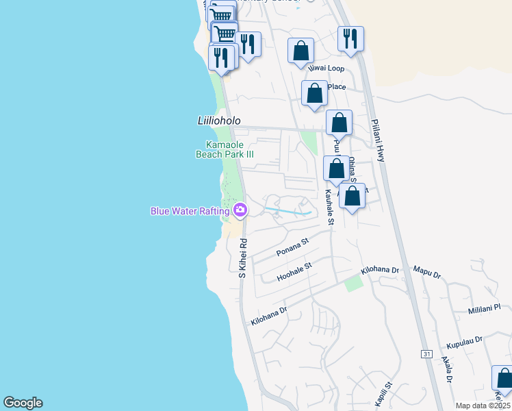 map of restaurants, bars, coffee shops, grocery stores, and more near 2777 South Kihei Road in Kihei