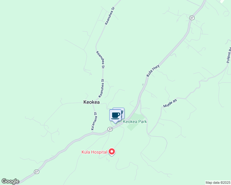 map of restaurants, bars, coffee shops, grocery stores, and more near 9314 Kula Highway in Kula