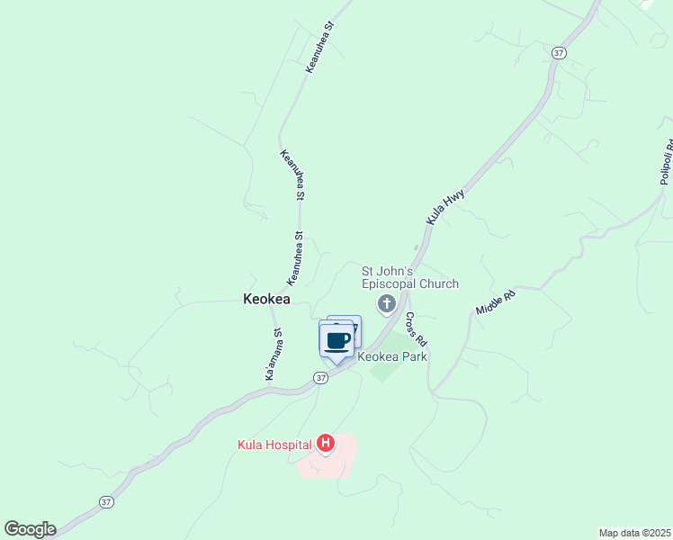 map of restaurants, bars, coffee shops, grocery stores, and more near 831 Keanuhea Street in Kula