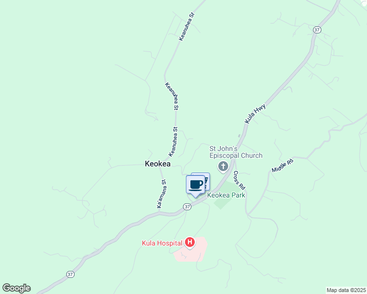 map of restaurants, bars, coffee shops, grocery stores, and more near 831 Keanuhea Street in Kula