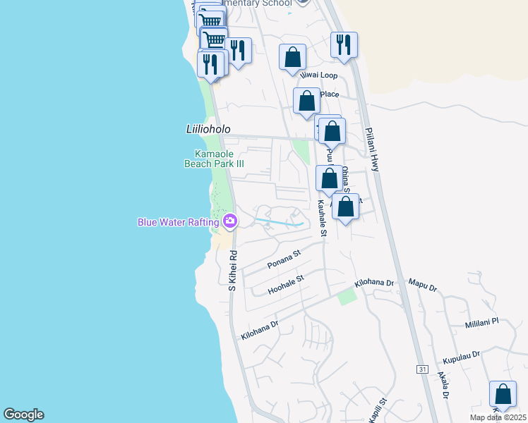 map of restaurants, bars, coffee shops, grocery stores, and more near 2777 South Kihei Road in Kihei