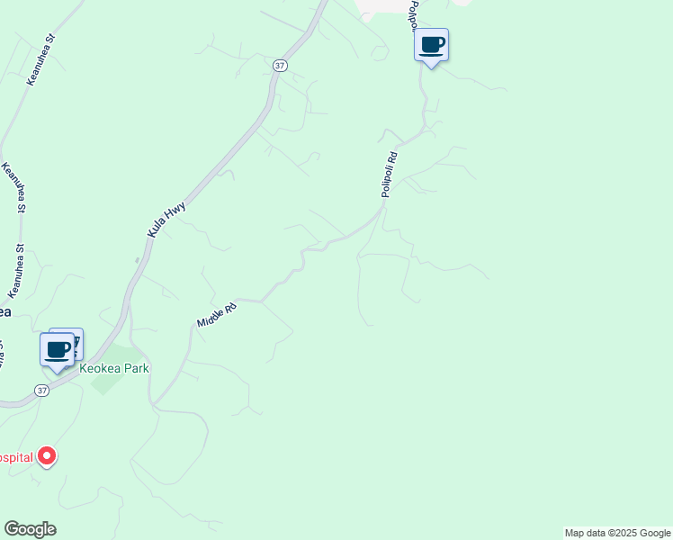 map of restaurants, bars, coffee shops, grocery stores, and more near 788 Middle Road in Kula