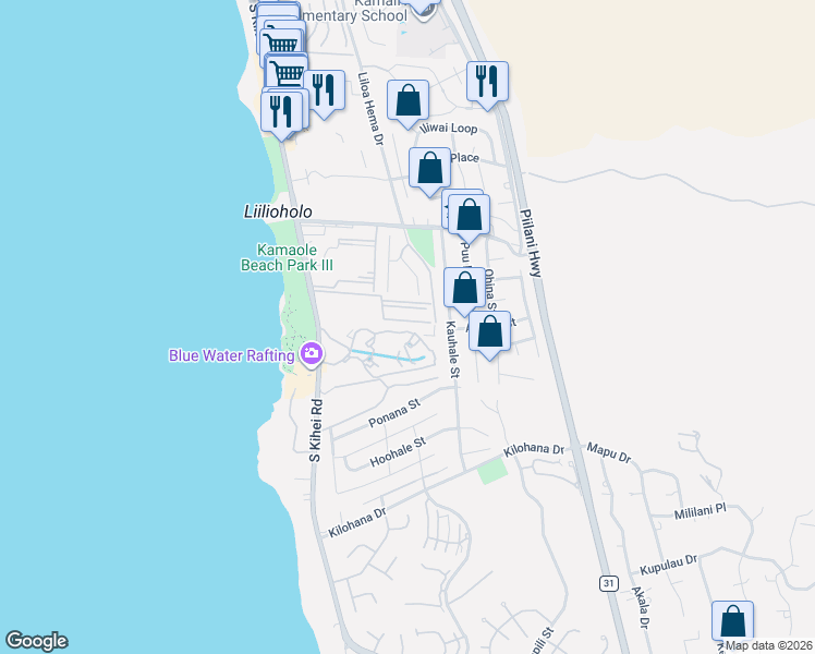 map of restaurants, bars, coffee shops, grocery stores, and more near 2757 South Kihei Road in Kihei