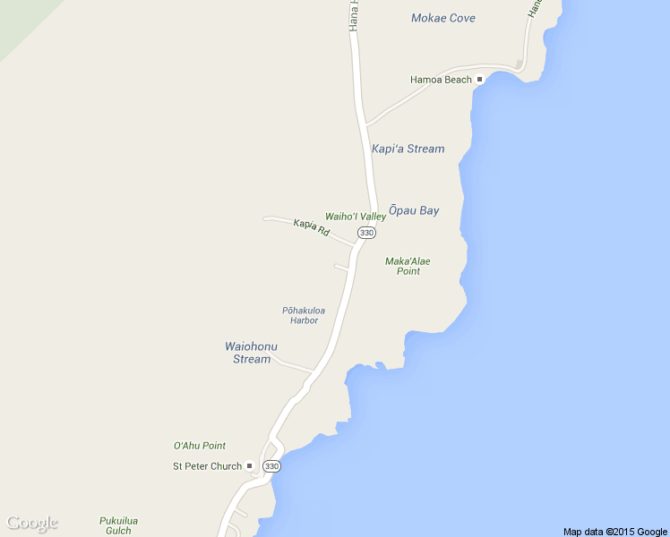 map of restaurants, bars, coffee shops, grocery stores, and more near 6776 Hana Highway in Hana