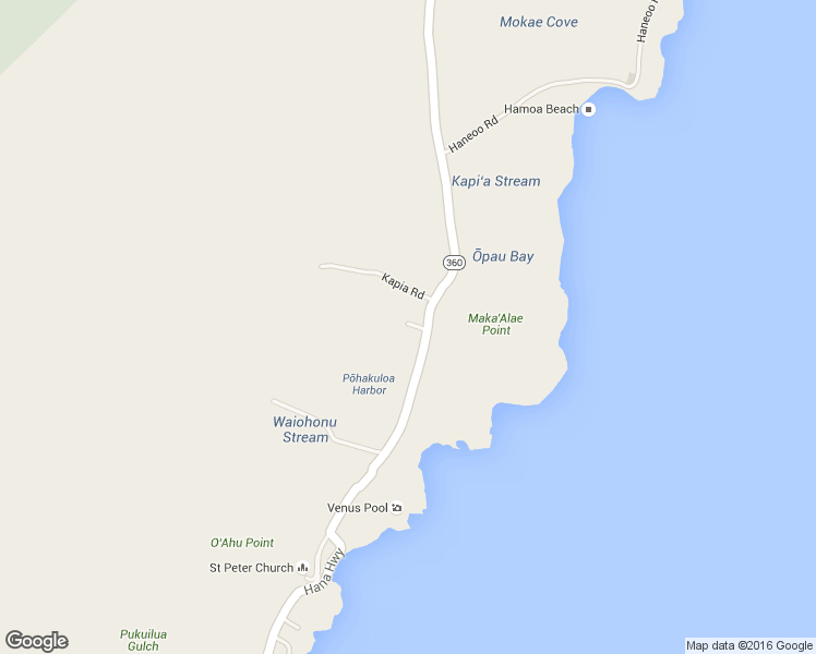 map of restaurants, bars, coffee shops, grocery stores, and more near 6776 Hana Highway in Hāna