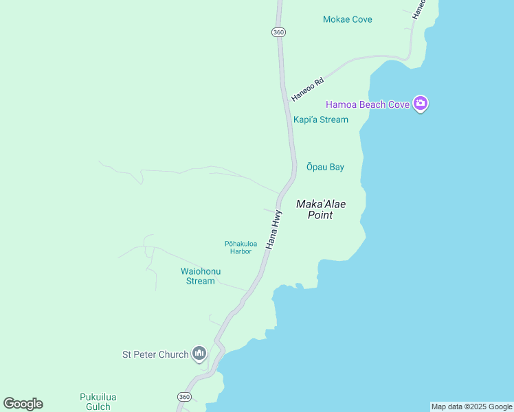 map of restaurants, bars, coffee shops, grocery stores, and more near 3 Hana Highway in Hana