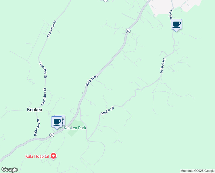 map of restaurants, bars, coffee shops, grocery stores, and more near 8515 Kula Highway in Kula